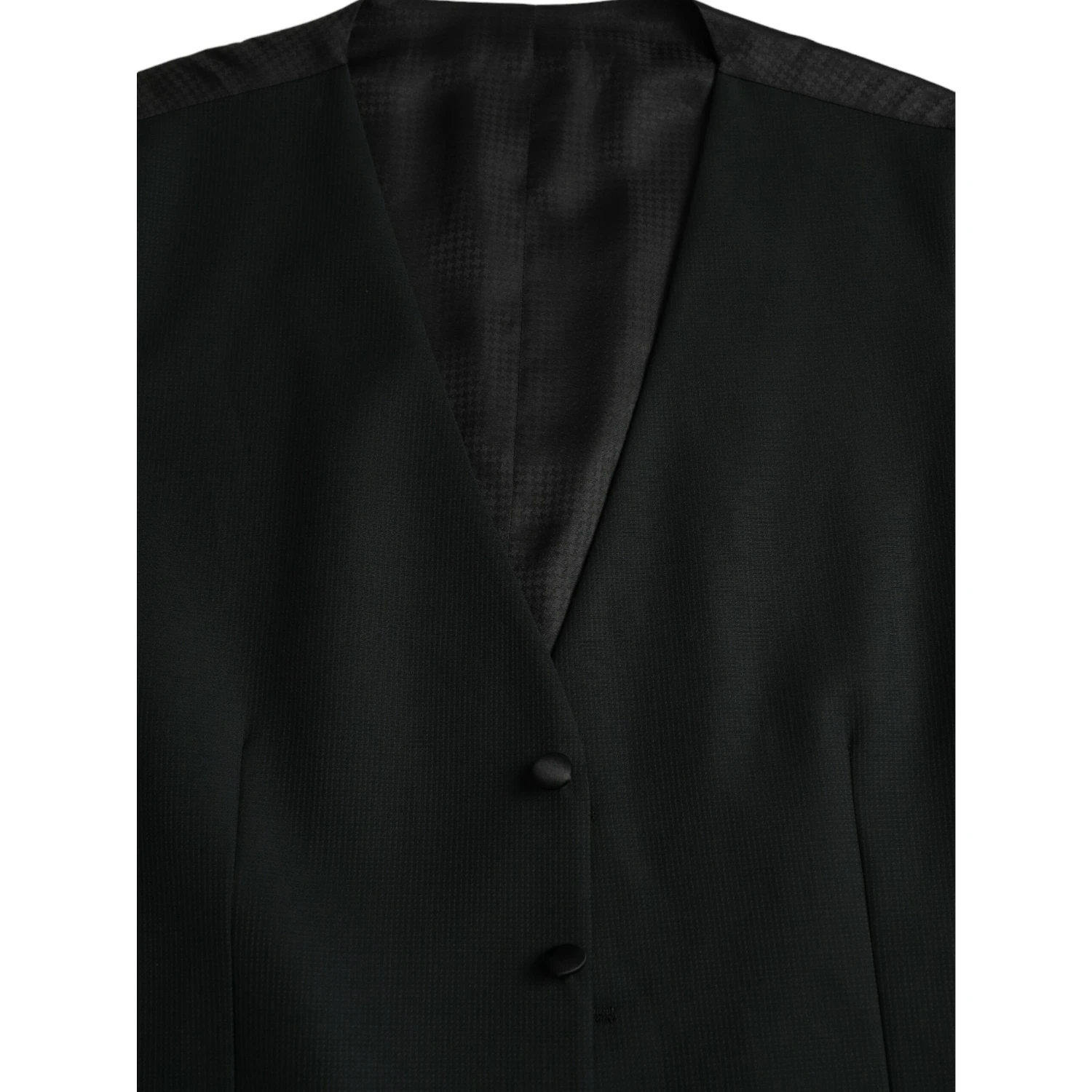 Black Wool Waistcoat Dress Formal Vest