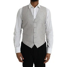 Light Gray Wool Formal Dress Waistcoat Vest