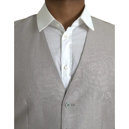 Light Gray Wool Formal Dress Waistcoat Vest