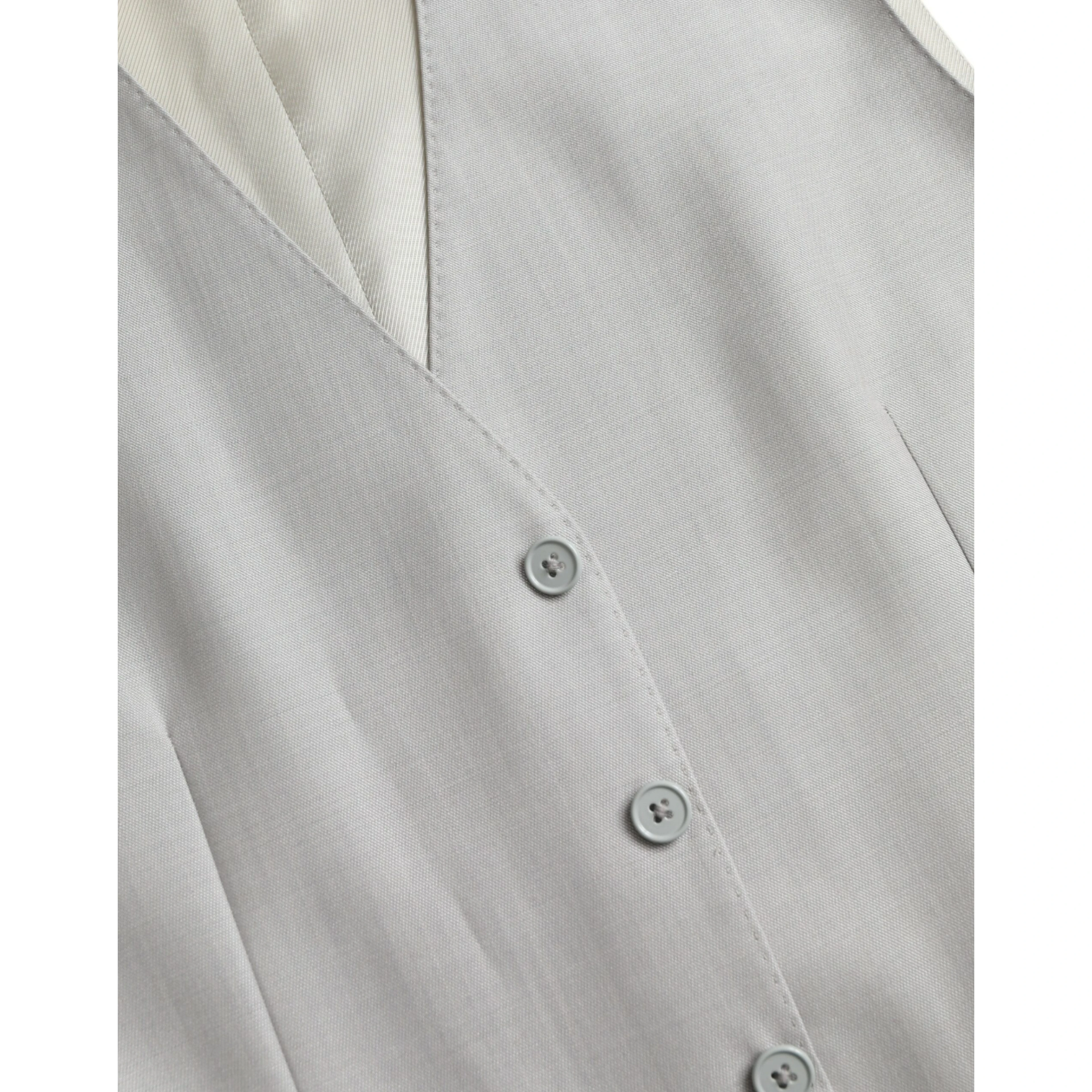 Light Gray Wool Formal Dress Waistcoat Vest