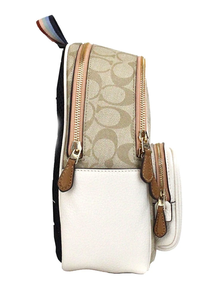 Mini Court Signature Pear Motif Shoulder Backpack Bookbag Bag Chalk Taffy alternative