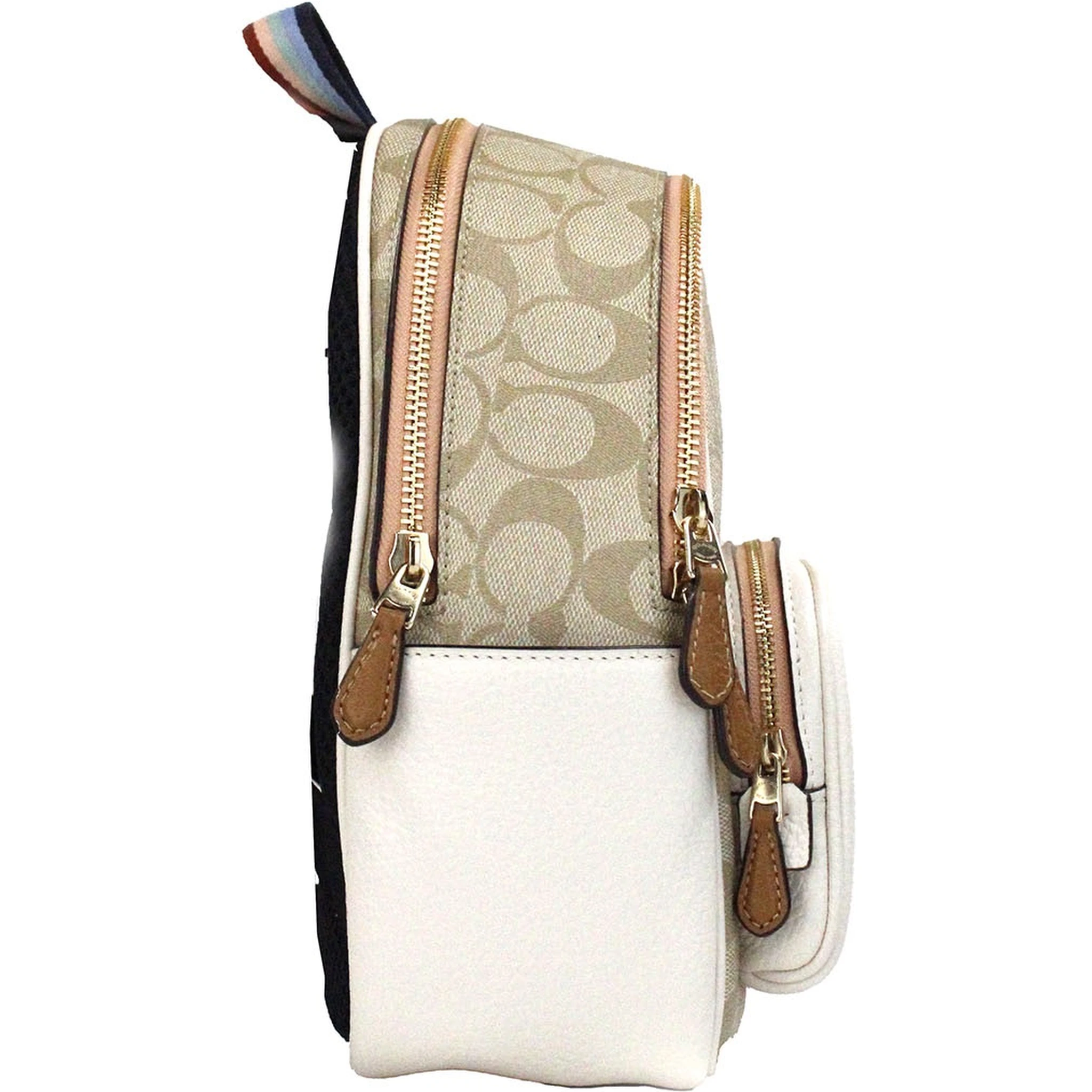 Mini Court Signature Pear Motif Shoulder Backpack Bookbag Bag Chalk Taffy