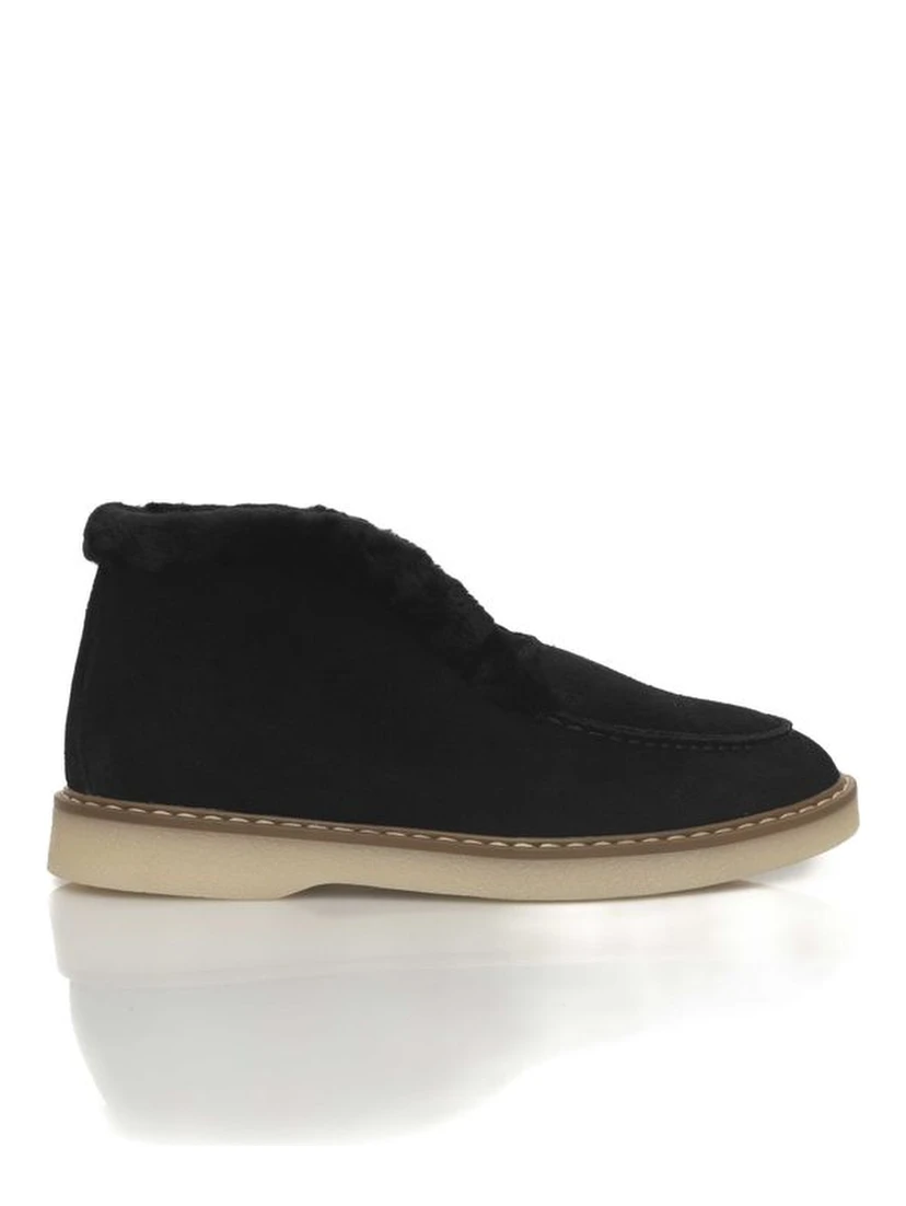 Black Leather Women Boot