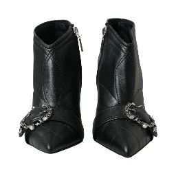 Black Devotion Quilted Buckled Boots Shoes