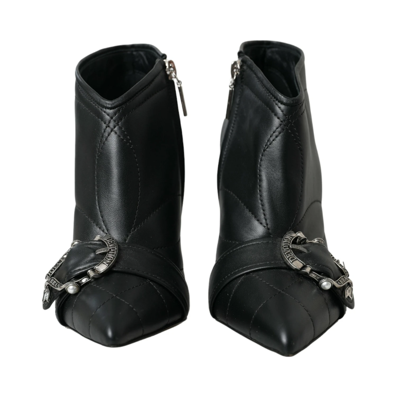 Black Devotion Quilted Buckled Boots Shoes