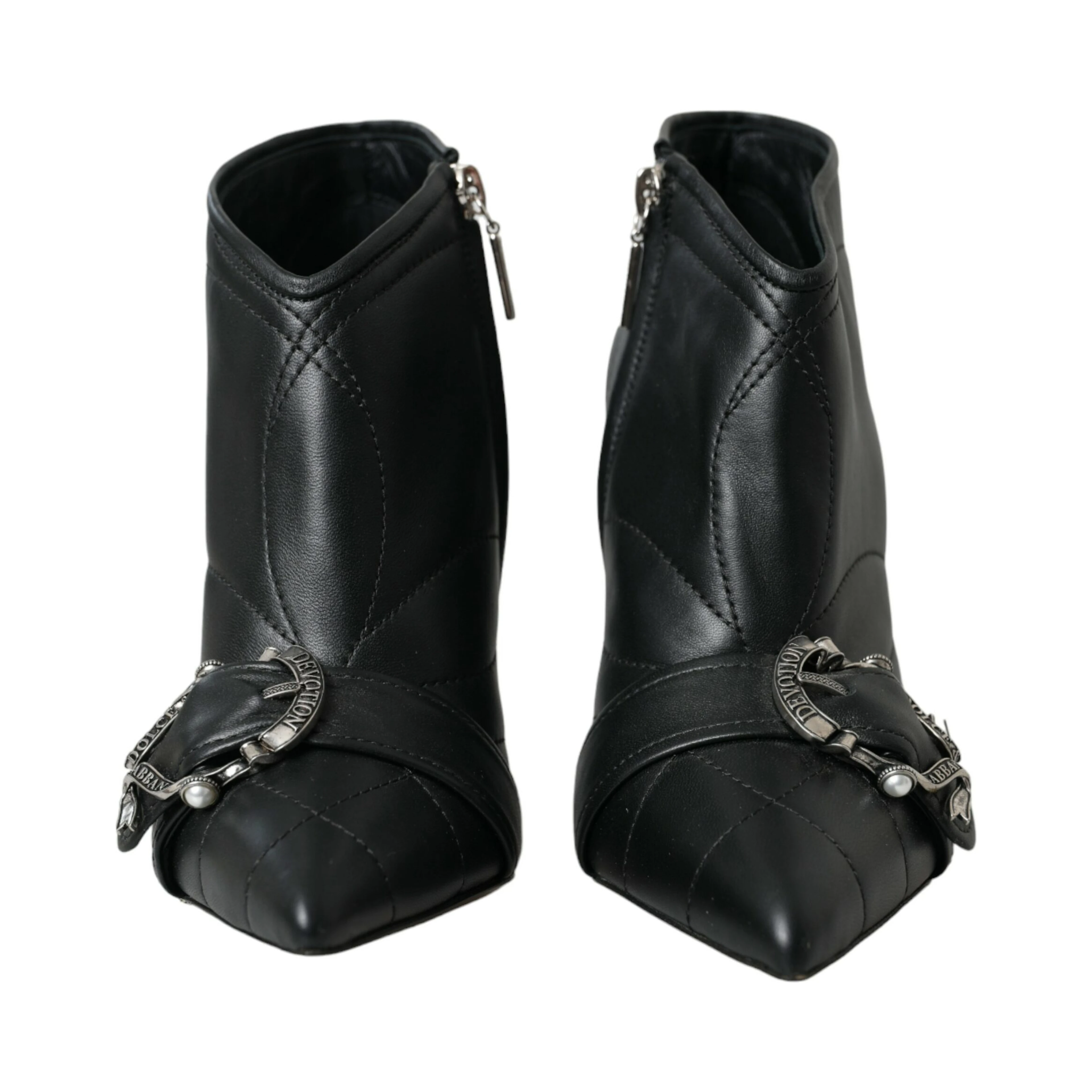 Black Devotion Quilted Buckled Boots Shoes