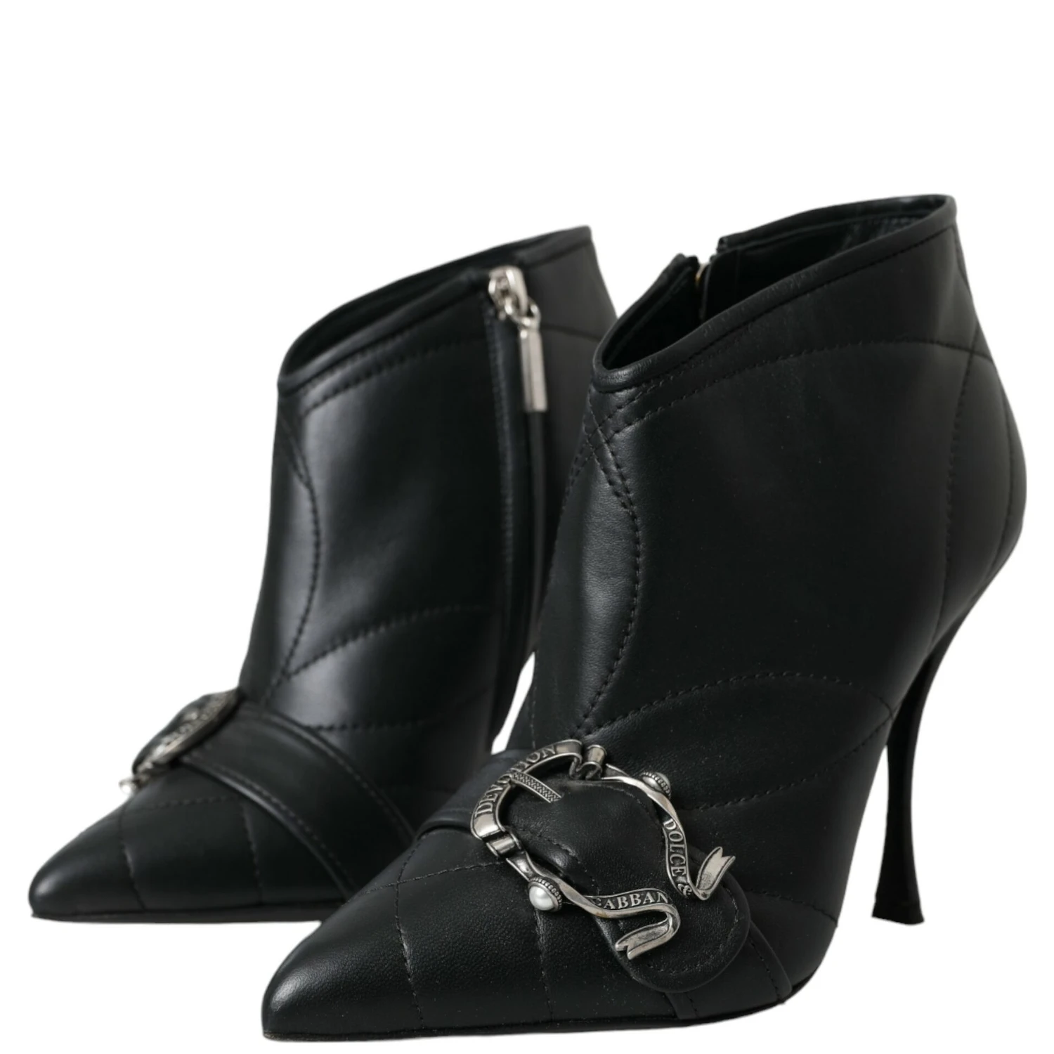Black Devotion Quilted Buckled Boots Shoes