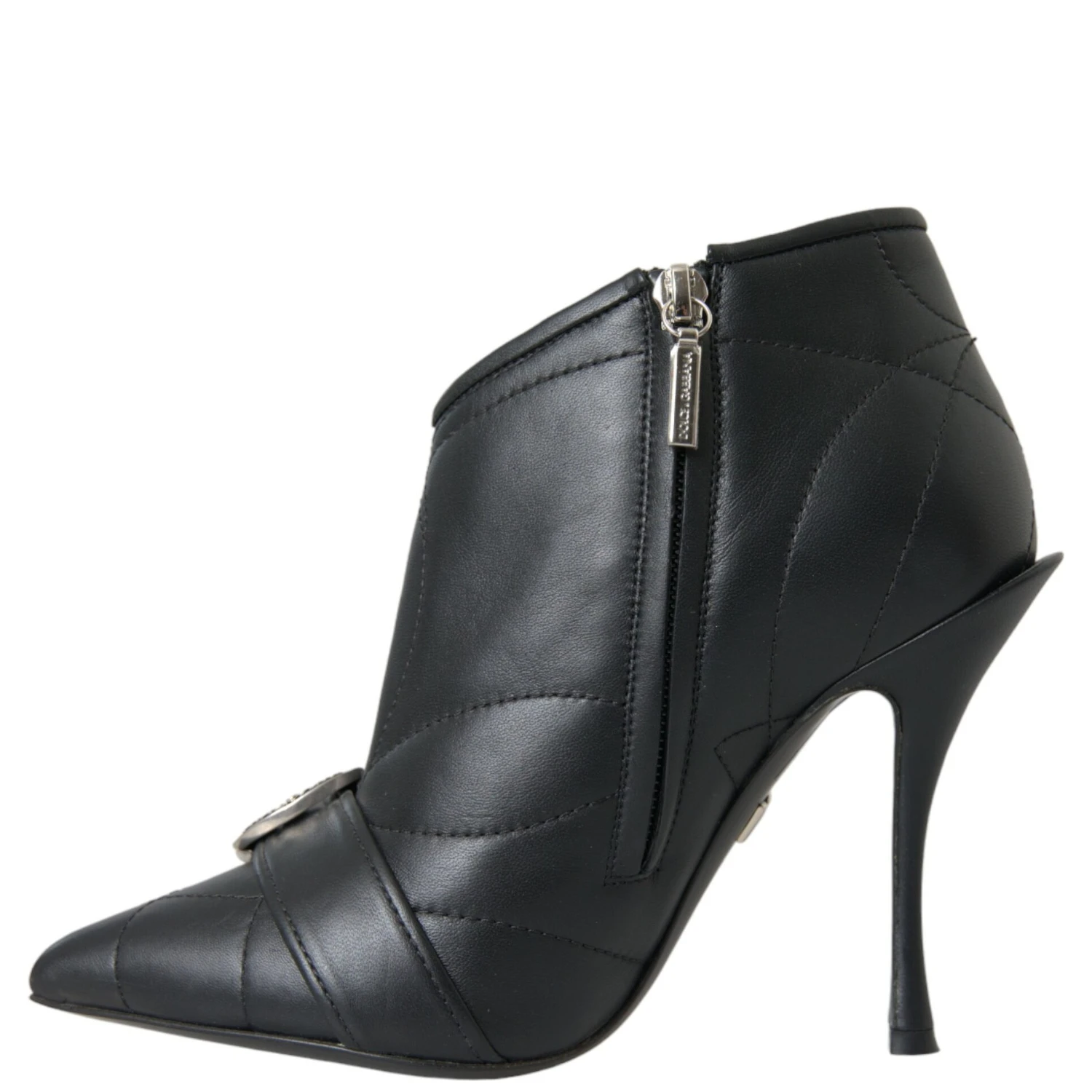 Black Devotion Quilted Buckled Boots Shoes