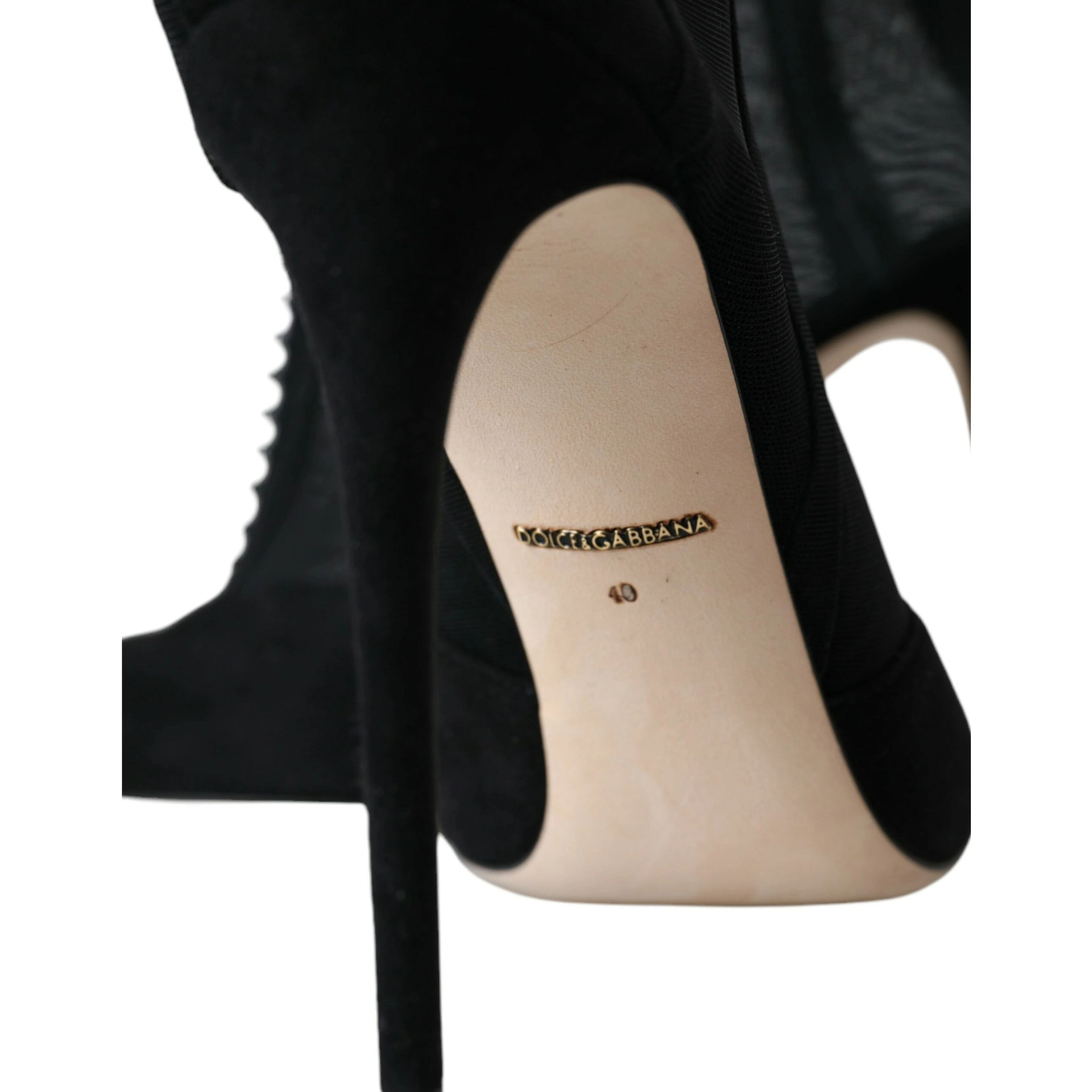 Black Mesh Stiletto Heels Ankle Boots Shoes