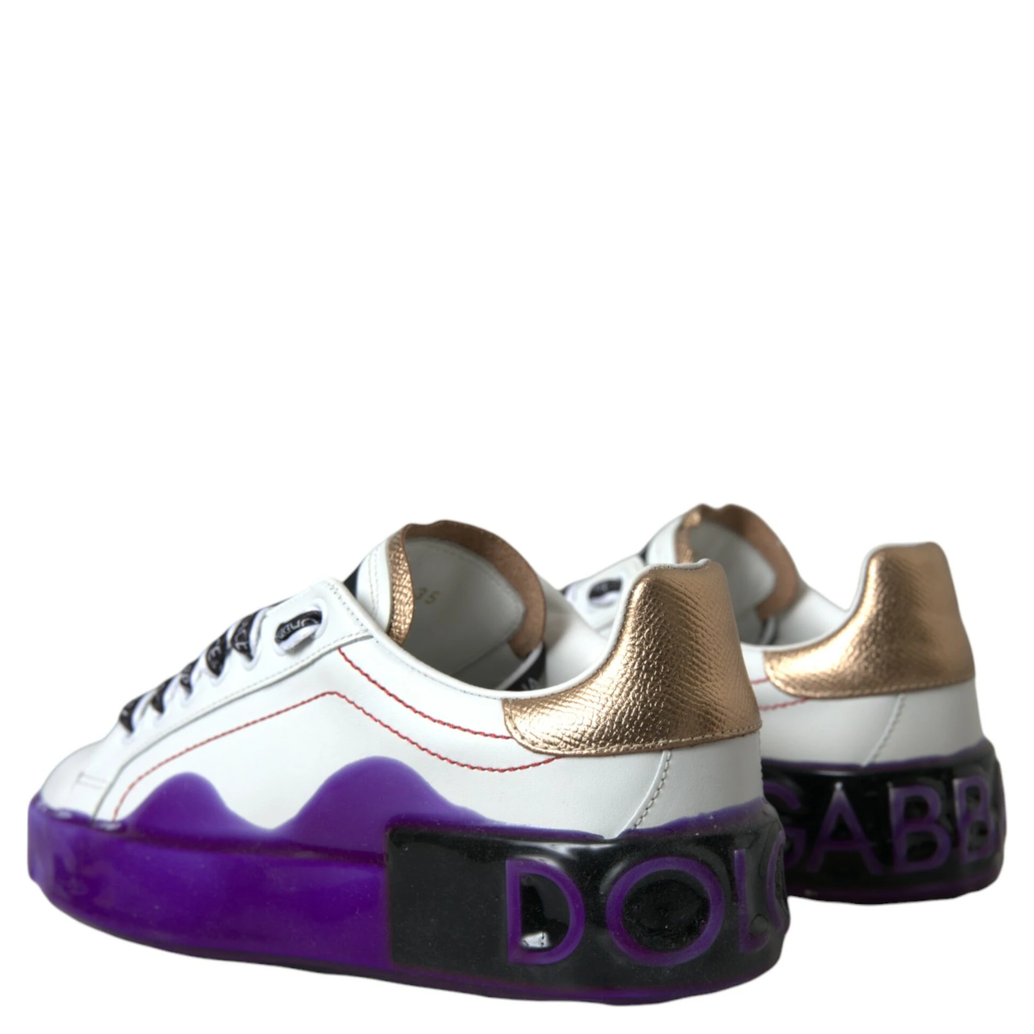 White Leather Portofino Low Top Sneakers Shoes