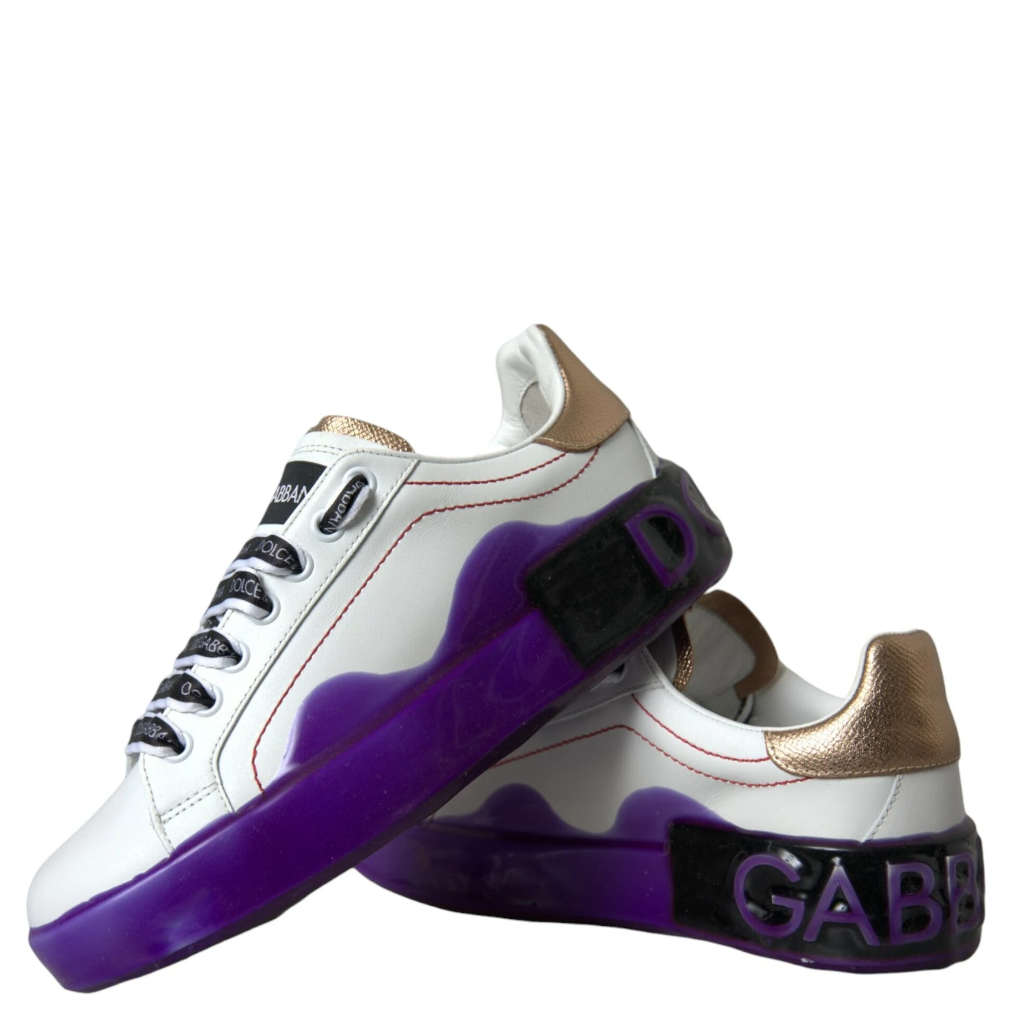 White Leather Portofino Low Top Sneakers Shoes