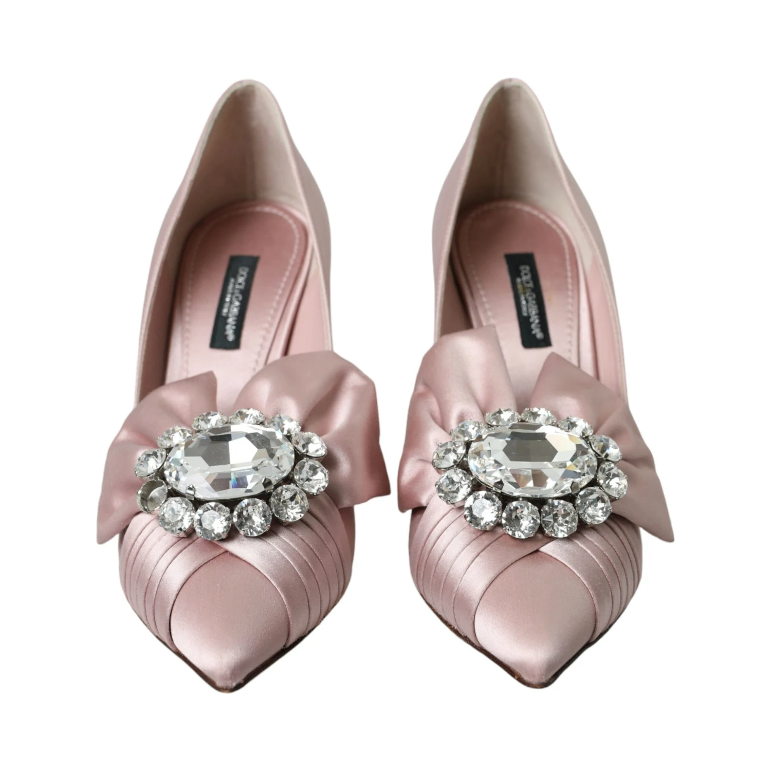 Pink Satin Crystal High Heels Pumps Shoes
