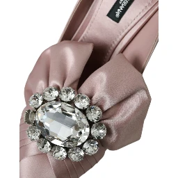 Pink Satin Crystal High Heels Pumps Shoes
