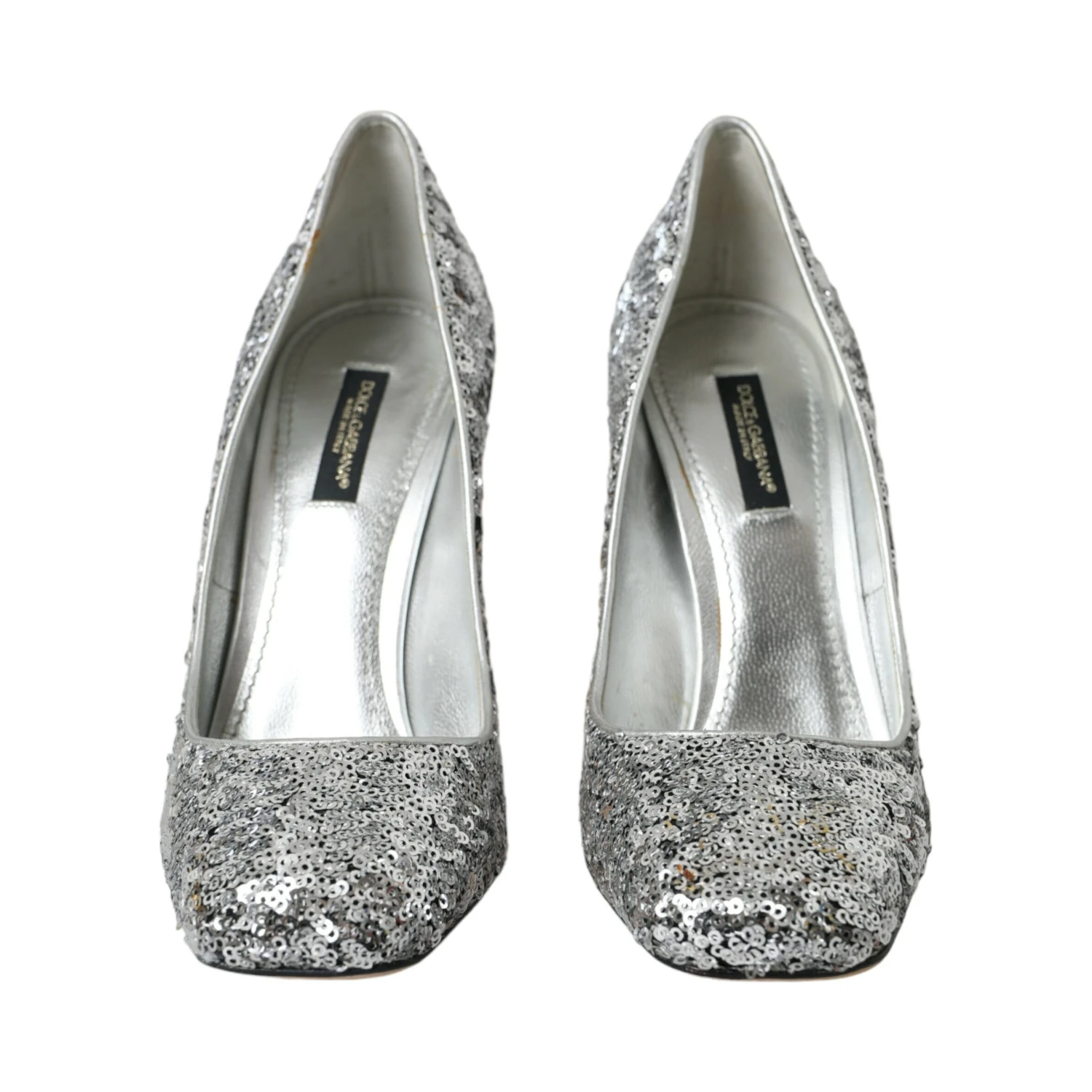 Silver Sequin Embellished Heels Pumps Shoes
