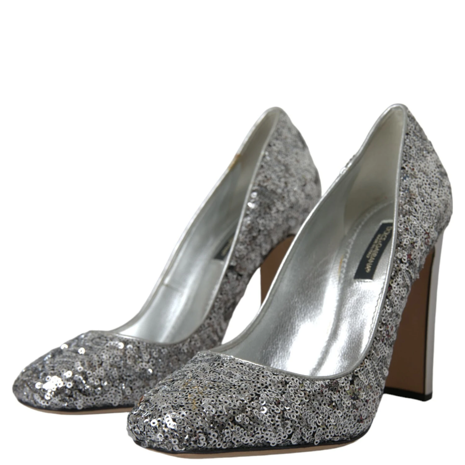 Silver Sequin Embellished Heels Pumps Shoes