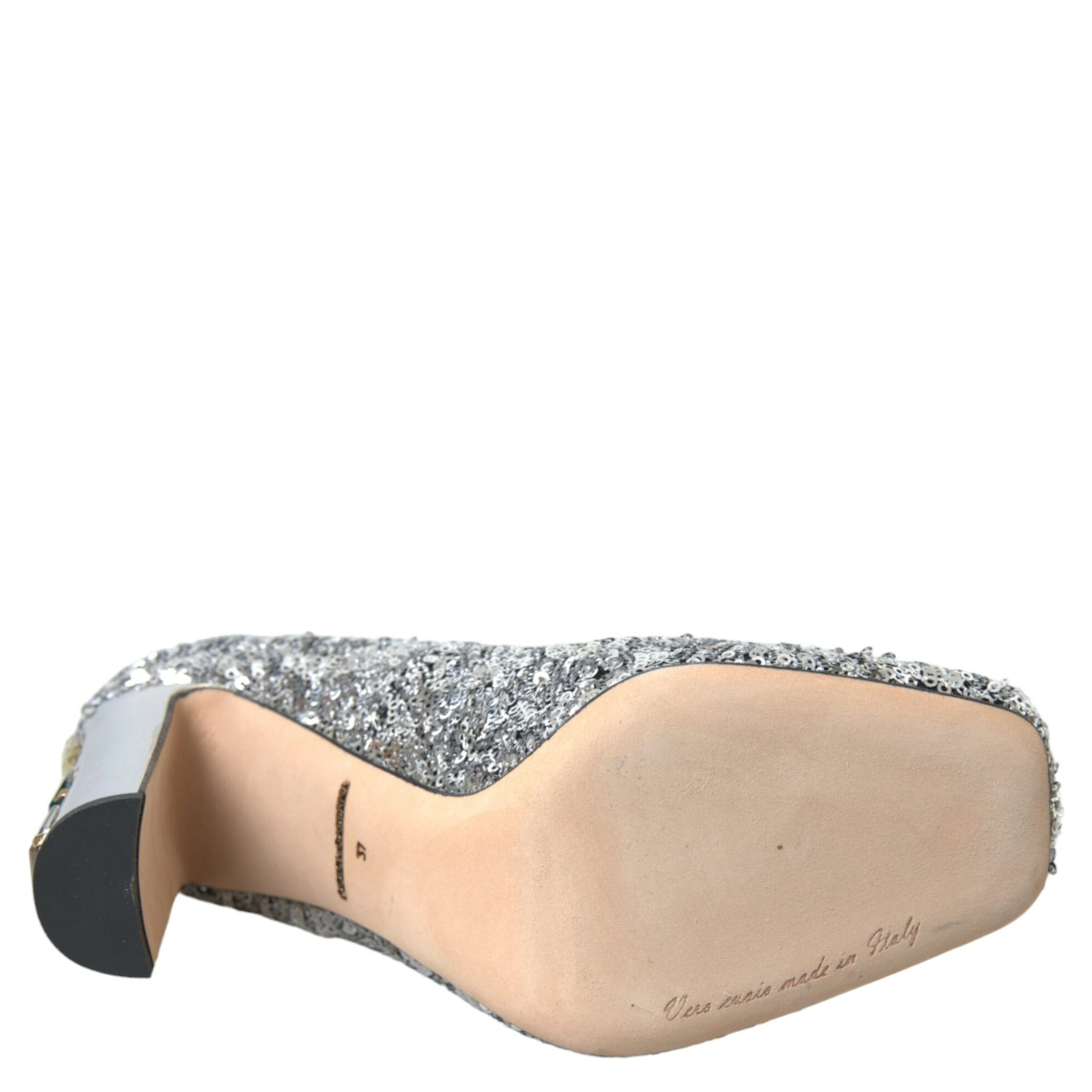 Silver Sequin Embellished Heels Pumps Shoes