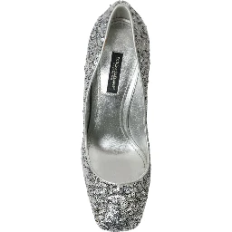 Silver Sequin Embellished Heels Pumps Shoes