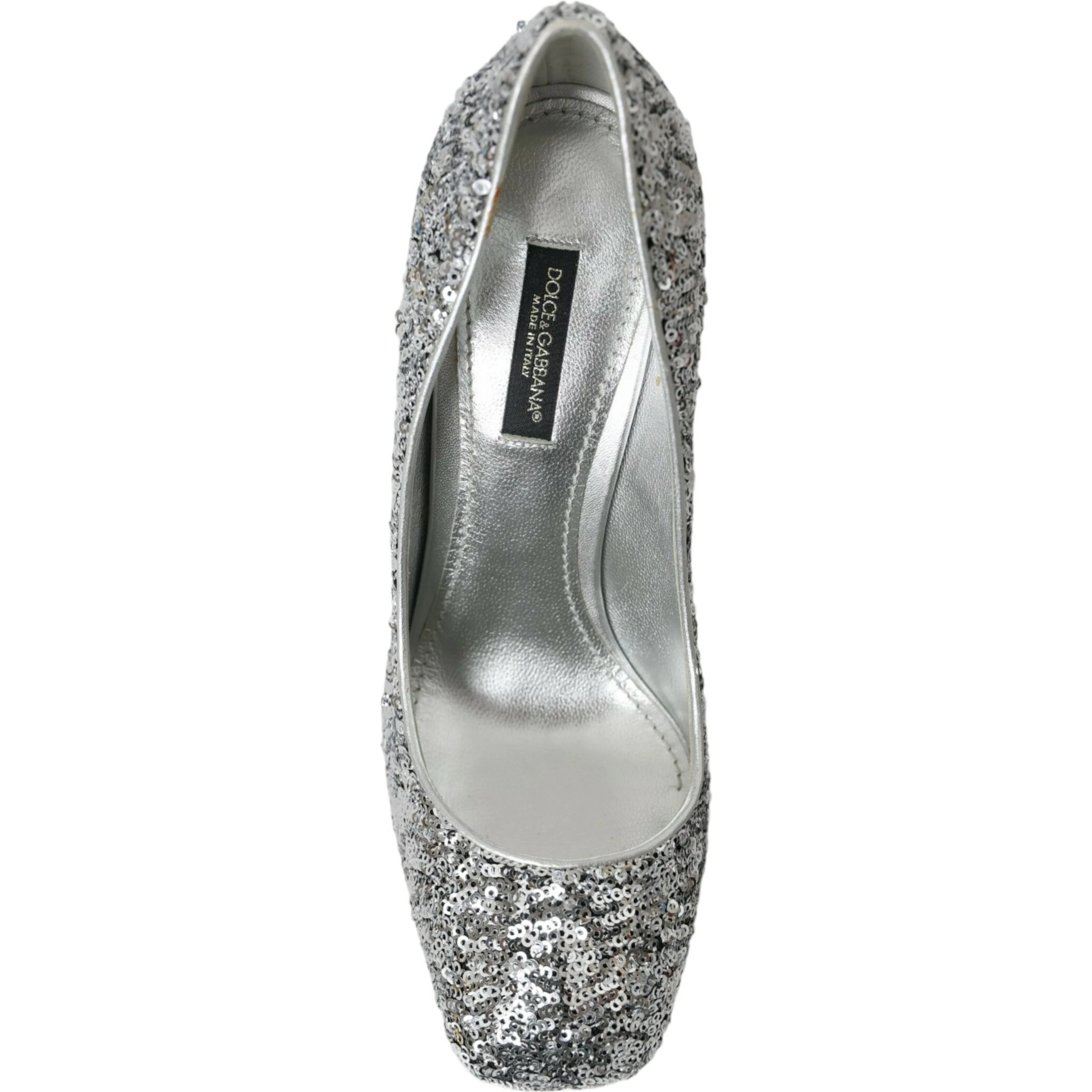 Silver Sequin Embellished Heels Pumps Shoes