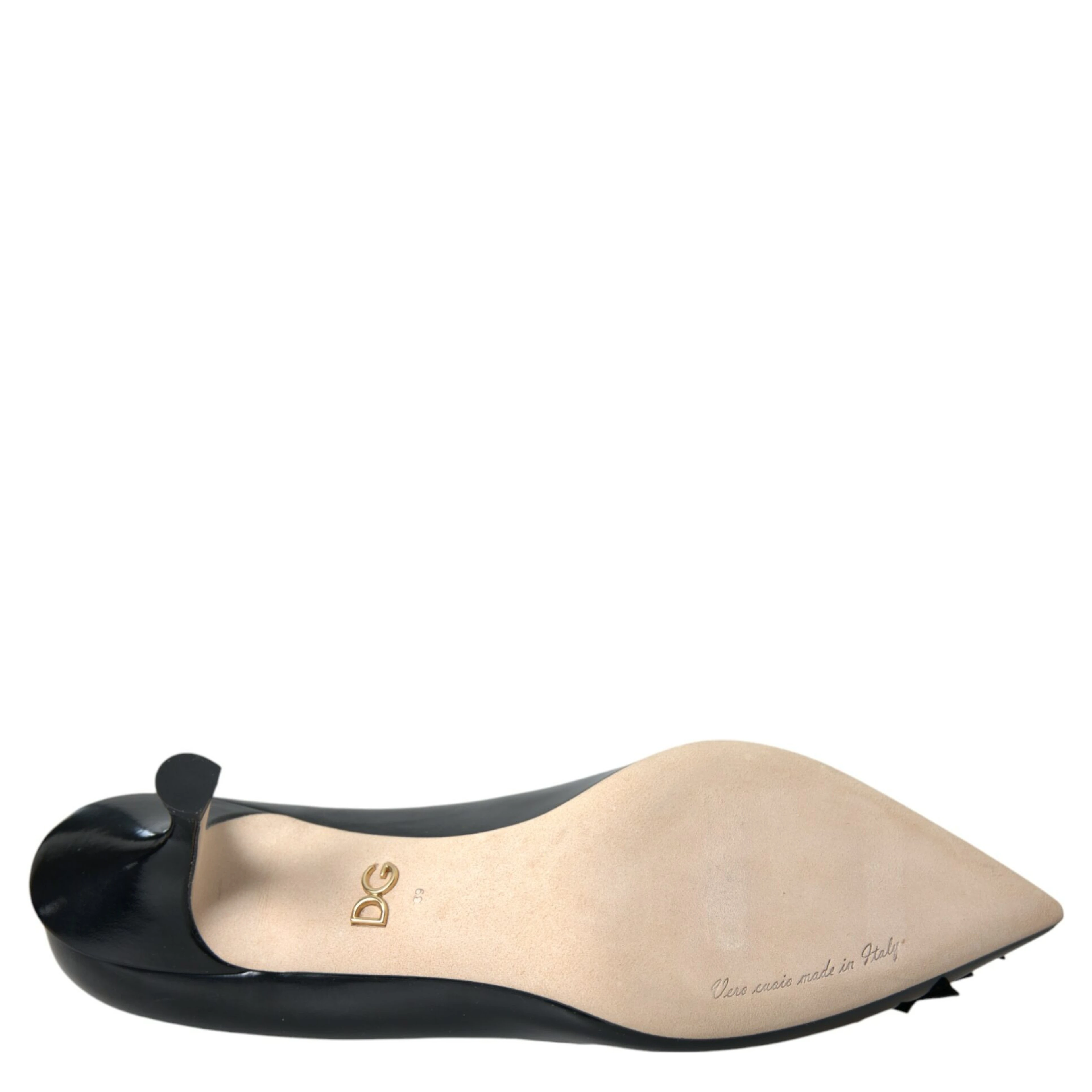 Black Leather BOOM Patch Heels Pumps Shoes