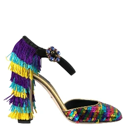 Multicolor Sequin Crystal Mary Jane Shoes