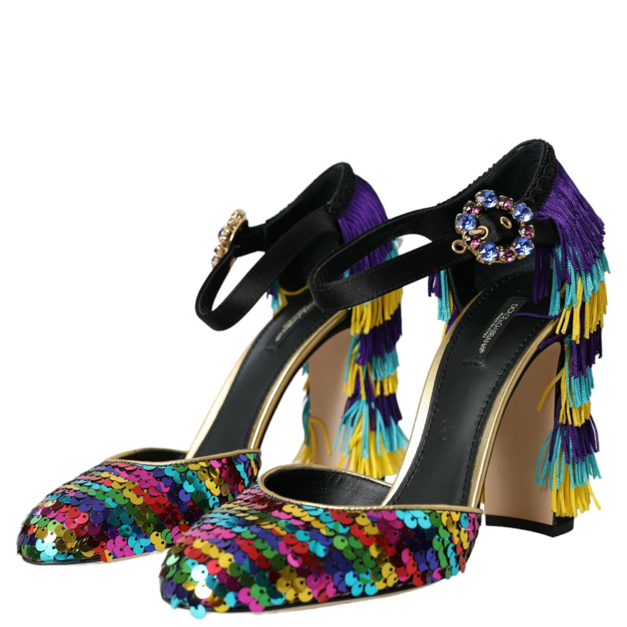 Multicolor Sequin Crystal Mary Jane Shoes