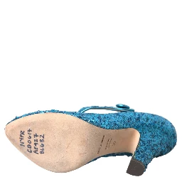 Blue Sequin Mary Jane Pumps High Heels Shoes