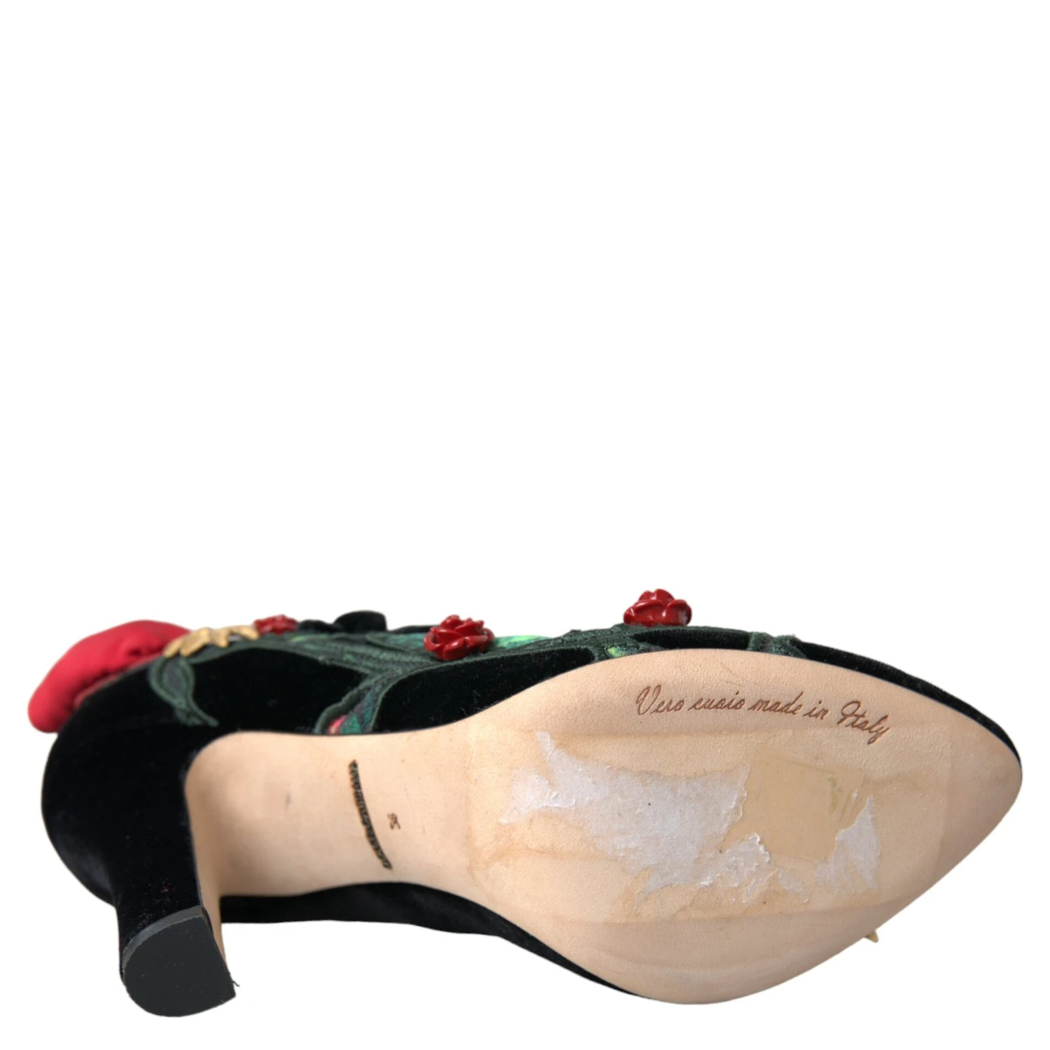 Black Roses Crystal Brooch Mary Jane Shoes