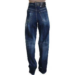 Blue High Waist Straight Denim Jeans San Diego