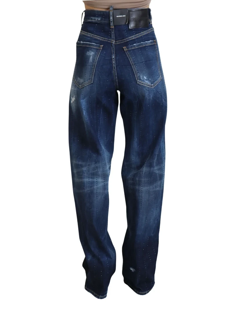 Blue High Waist Straight Denim Jeans San Diego