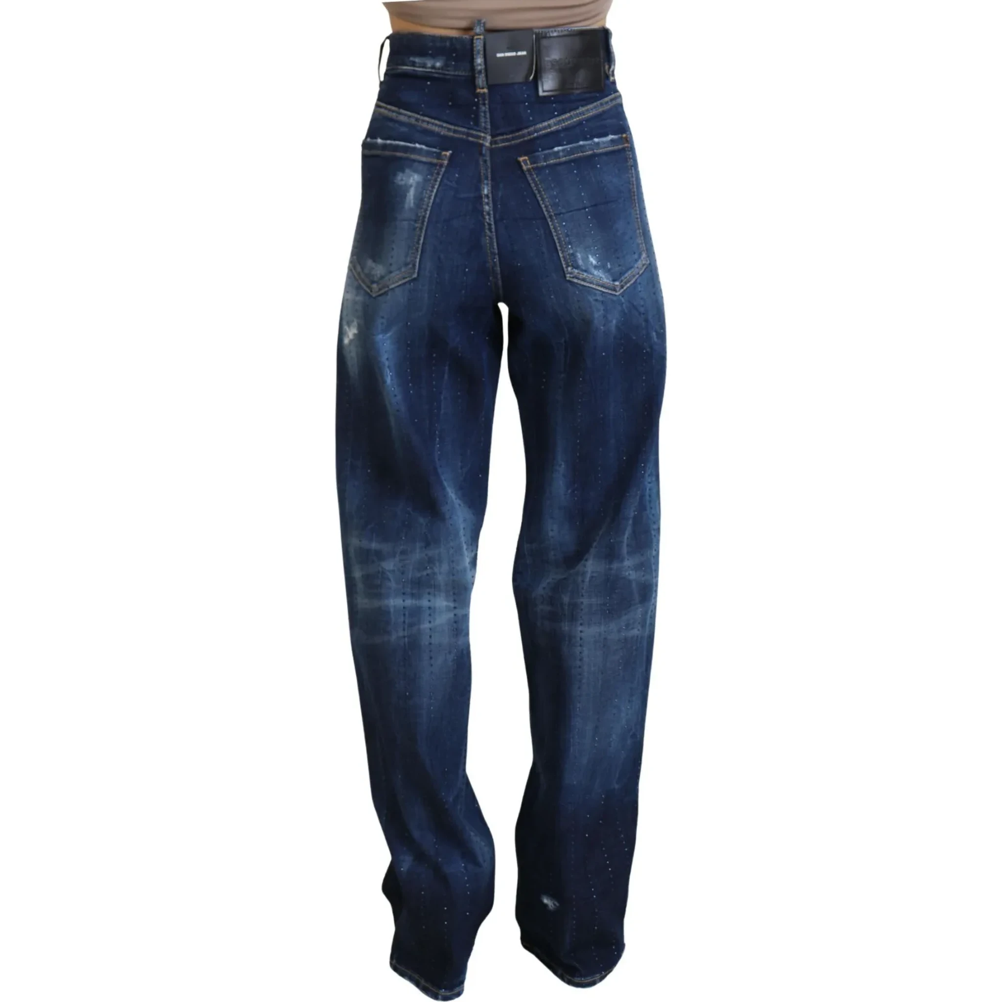 Blue High Waist Straight Denim Jeans San Diego