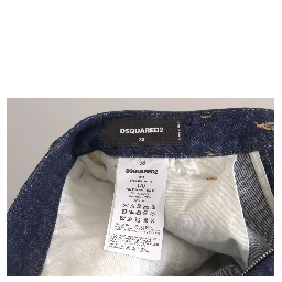 Blue High Waist Cotton Cargo Baggy Denim Jeans