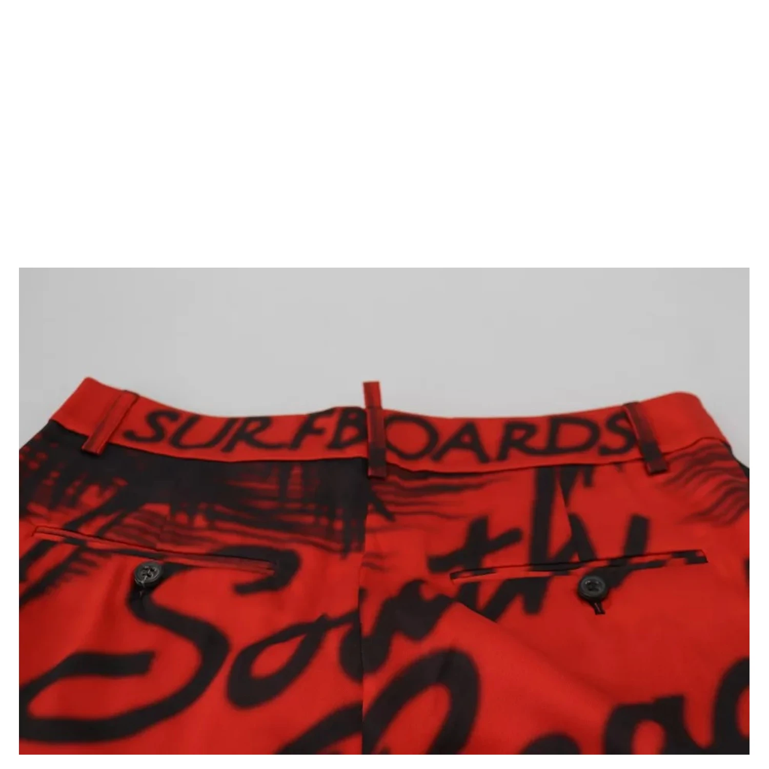 Red Printed High Waist Wide Leg Cropped Pants