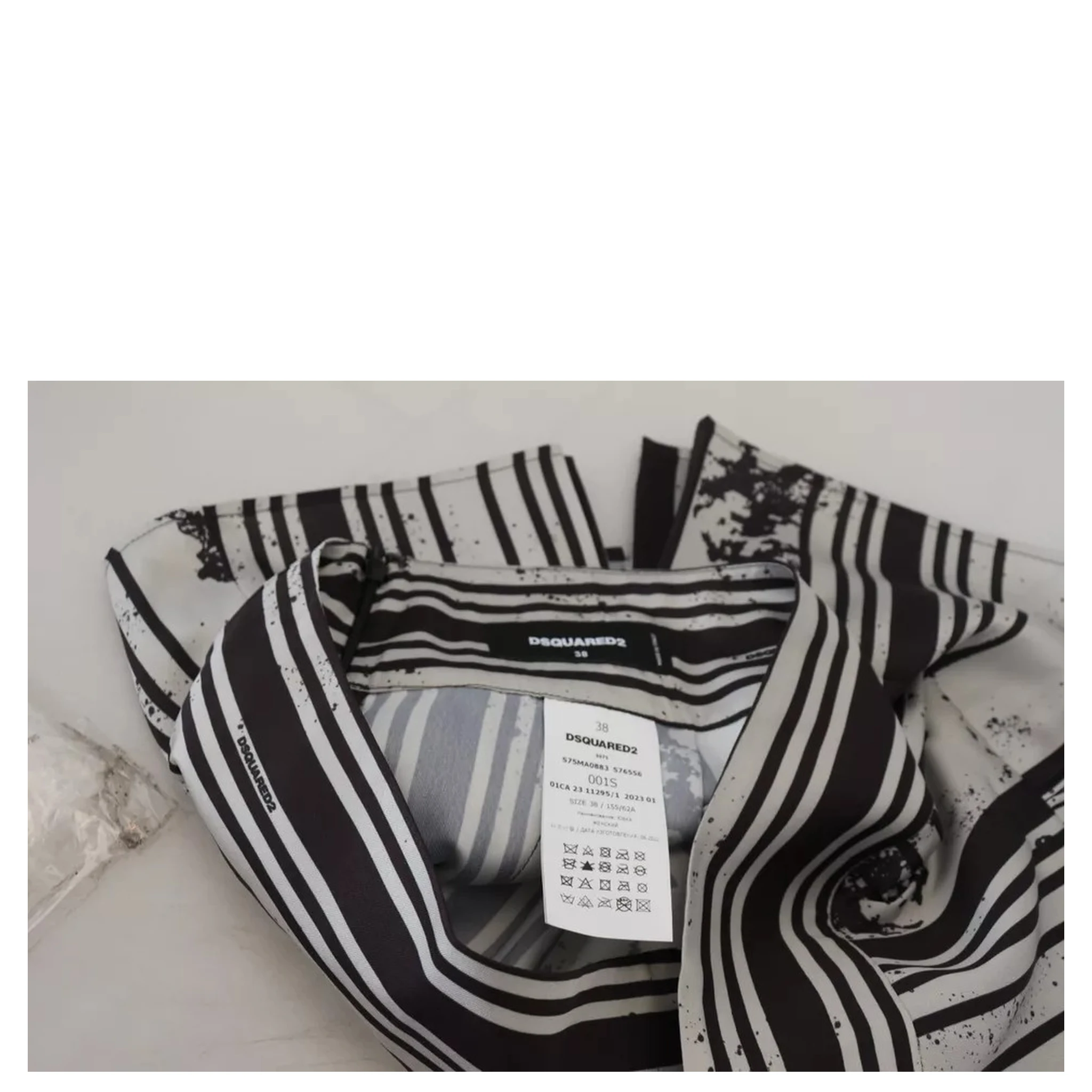 Gray Black Stripes Mid Waist A-line Mini Skirt