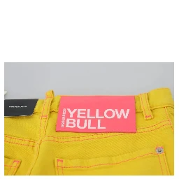 Yellow Cotton High Waist Straight Denim Boston Jeans