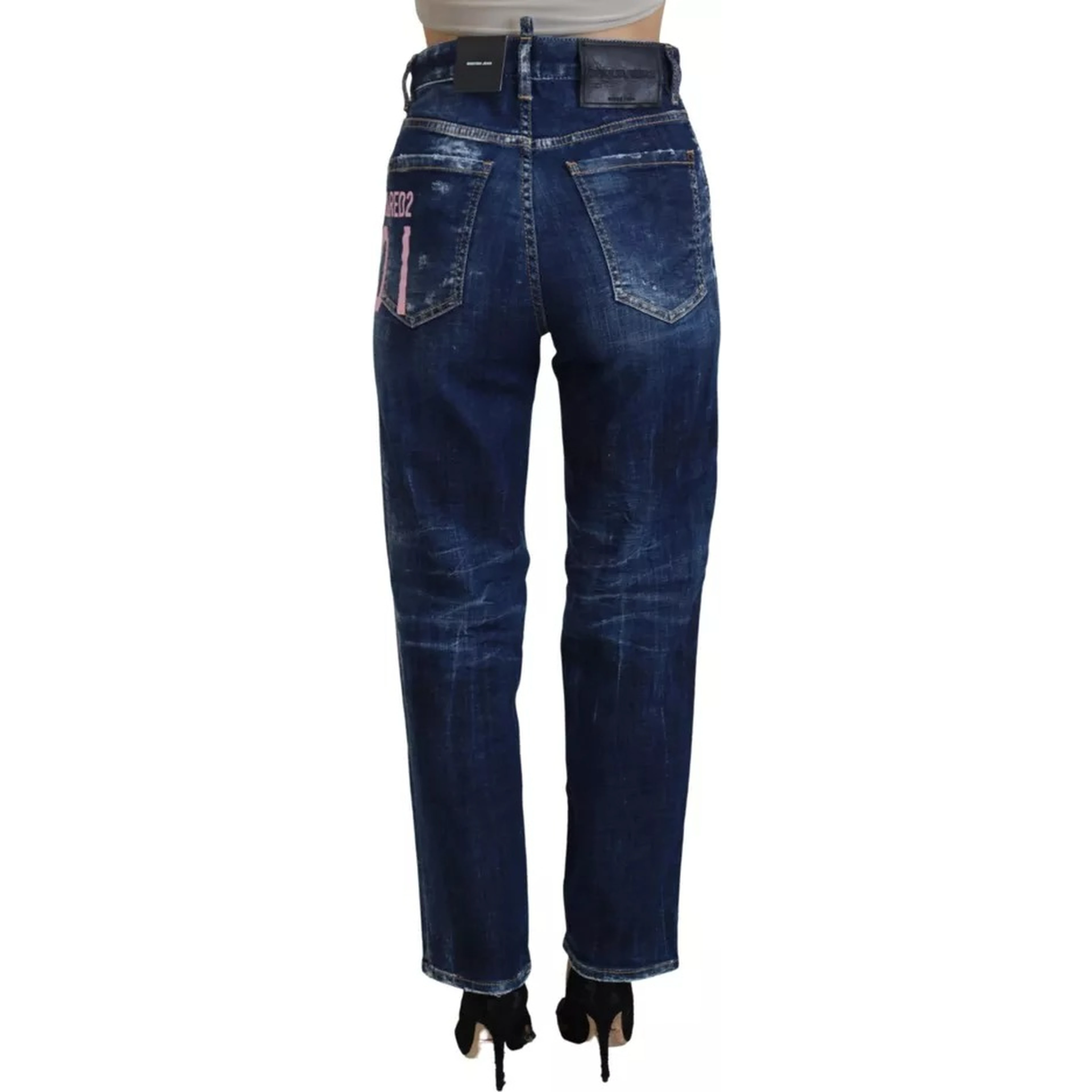 Blue Icon High Waist Straight Denim Boston Jeans