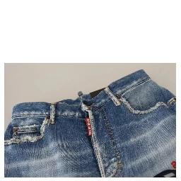 Blue Washed High Waist Straight Denim Boston Jeans