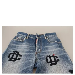 Blue Washed High Waist Straight Denim Boston Jeans