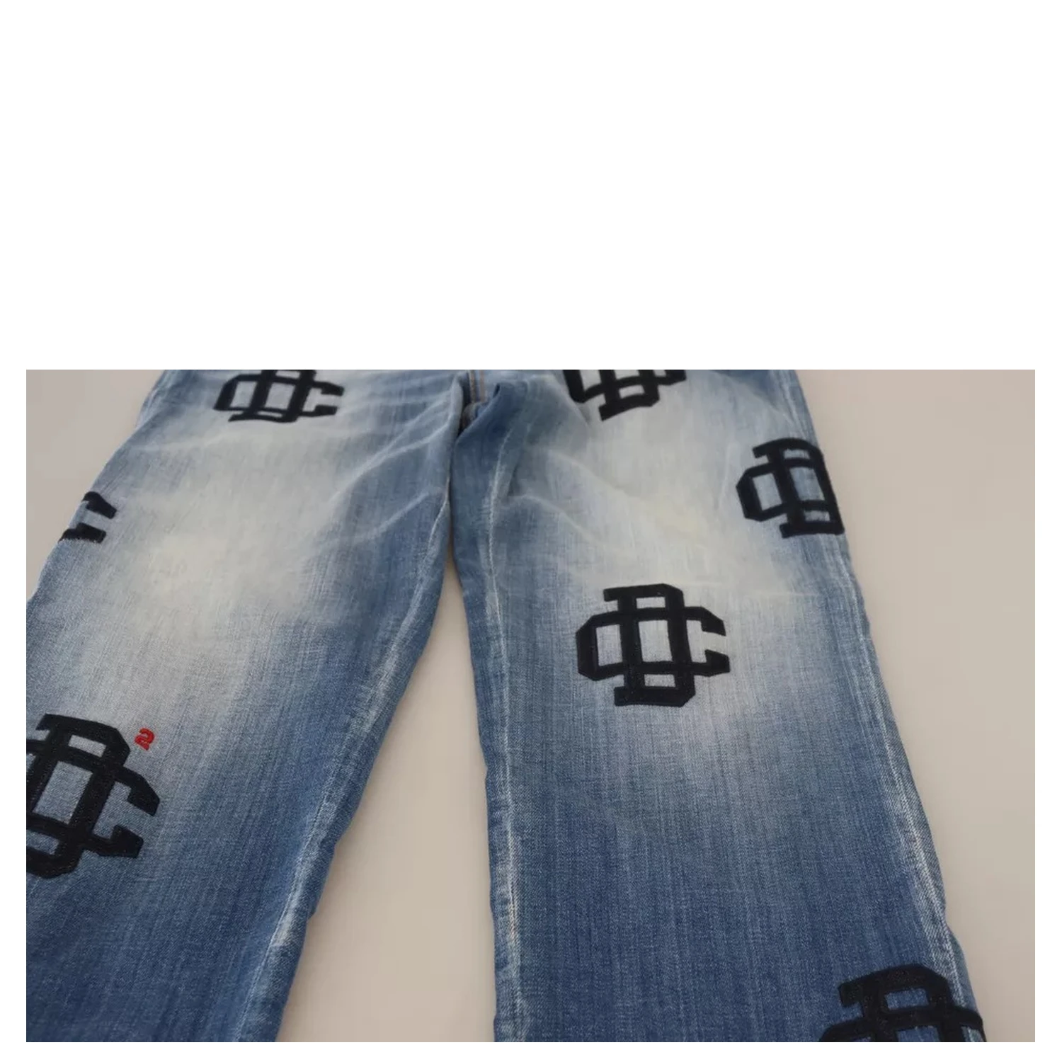 Blue Washed High Waist Straight Denim Boston Jeans