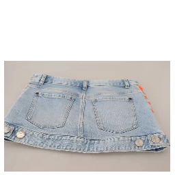 Multicolor Polyester Low Waist A-line Denim Skirt