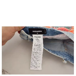 Multicolor Polyester Low Waist A-line Denim Skirt