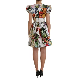 Multicolor Patchwork Cotton Aline Mini Dress