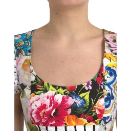 Multicolor Patchwork Cotton Aline Mini Dress