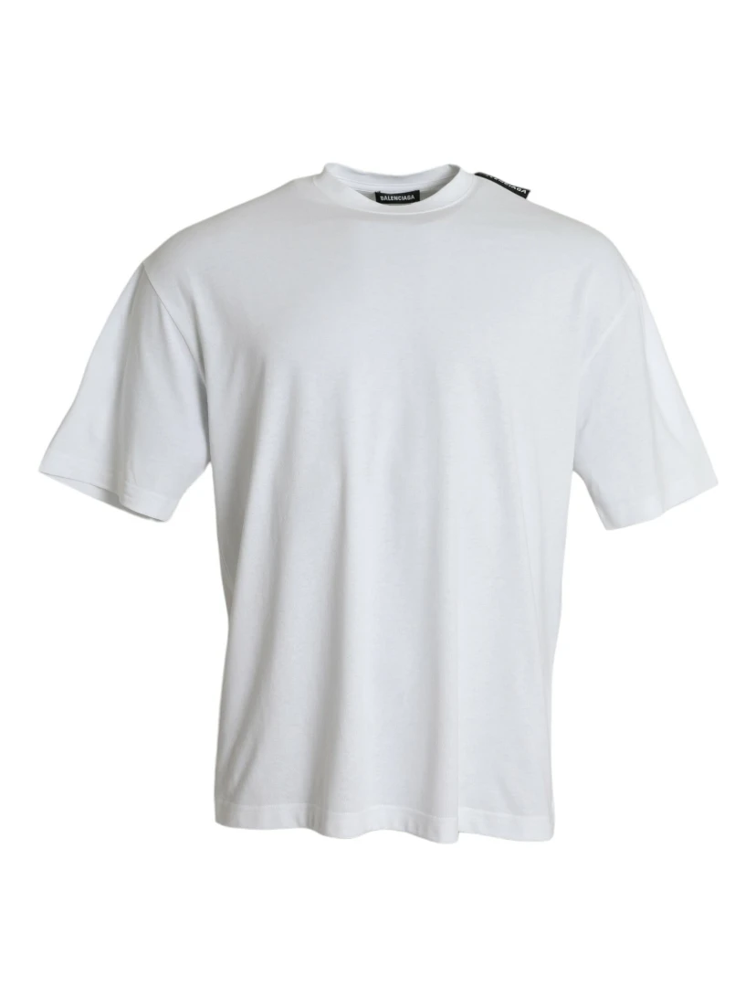 Off White Cotton Jersey Round Neck T-shirt