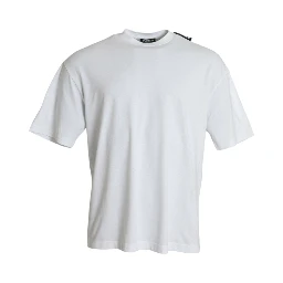 Off White Cotton Jersey Round Neck T-shirt