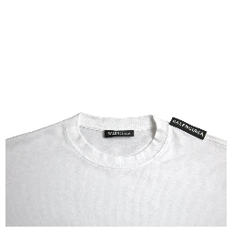 Off White Cotton Jersey Round Neck T-shirt