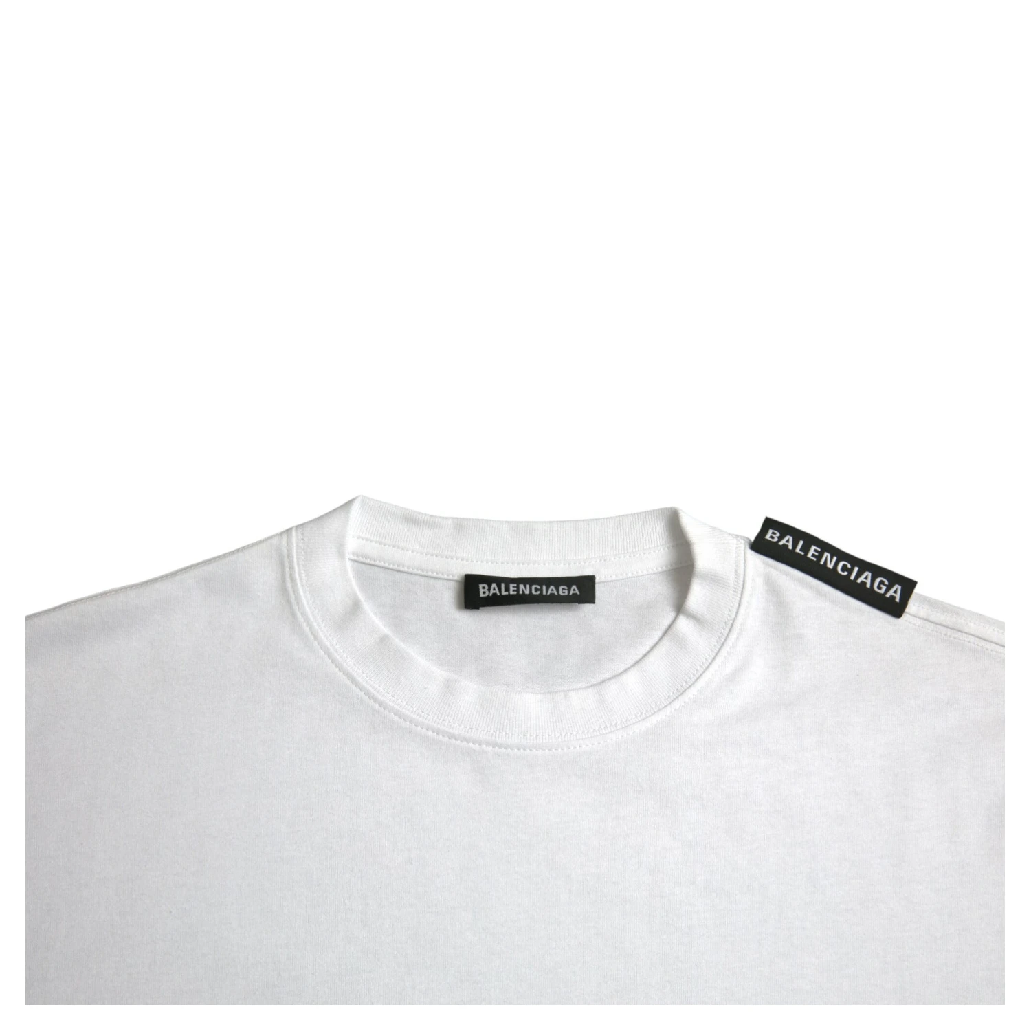Off White Cotton Jersey Round Neck T-shirt