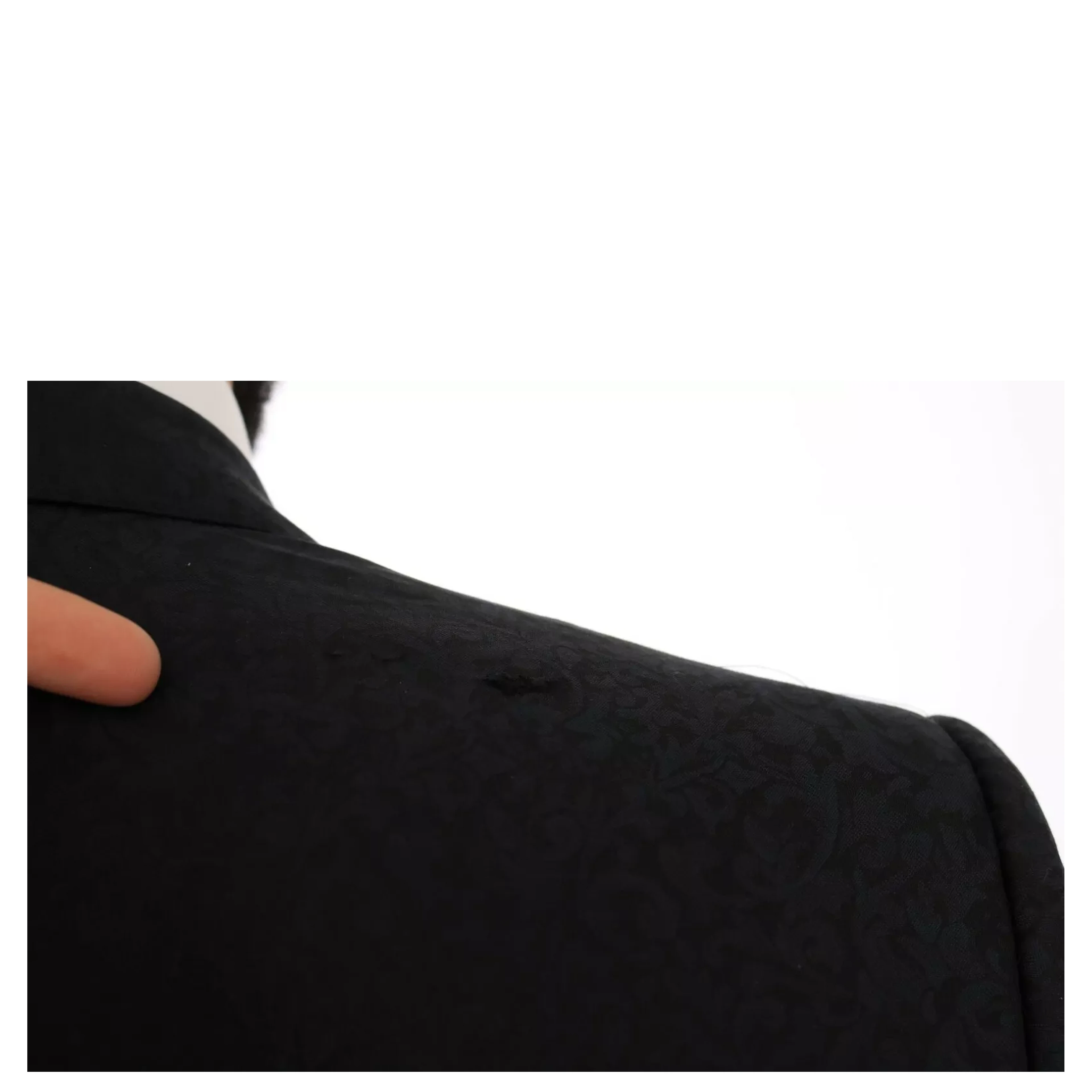 Blue Jacquard Slim Floral Jacket Blazer