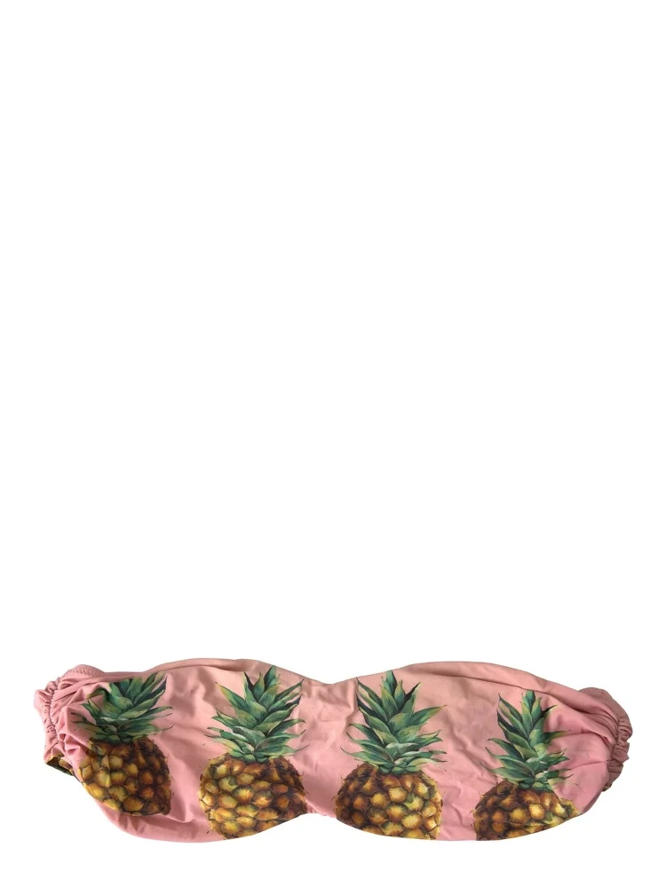 Pink Printed Beachwear Bikini Top Swimsuit