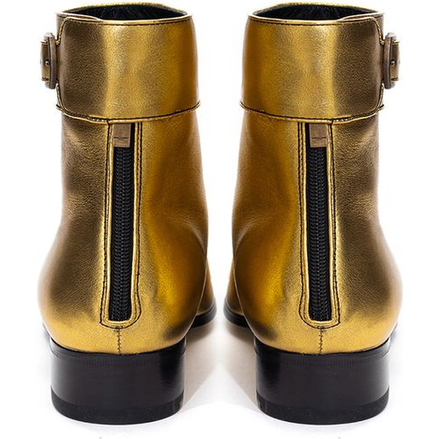 Miles 30 Calfskin Boots in Metallic Gold