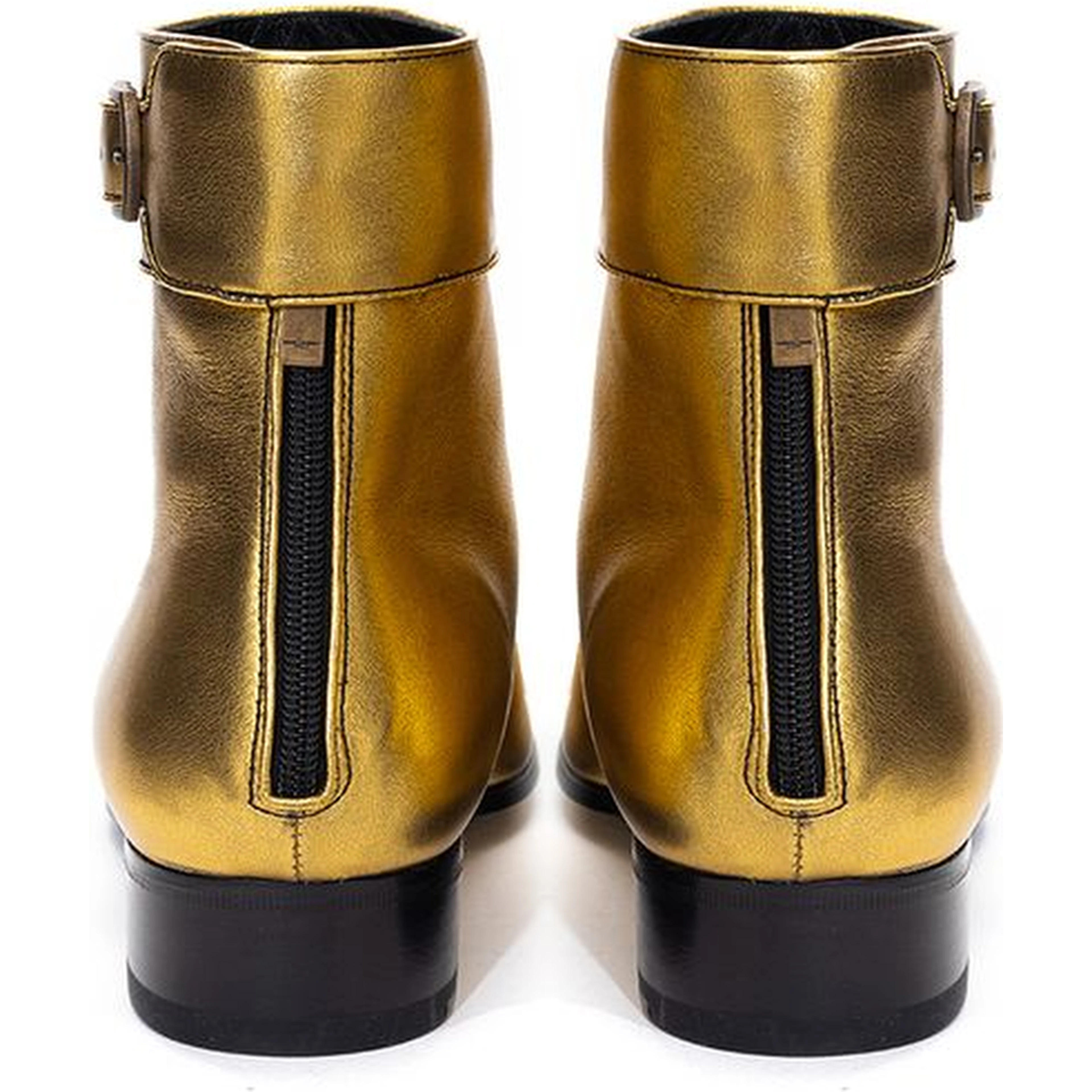 Miles 30 Calfskin Boots in Metallic Gold